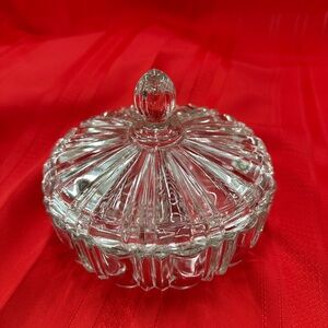 Vintage 1930s Anchor Hocking Old Cafe Candy Dish with Lid Clear Glass